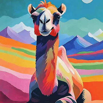 Vorschaubild zum Design Colorful Camel Artwork, Desert Camel Design, cute camel, camel gifts, camel painting, camel drawing von RigelArtifacts