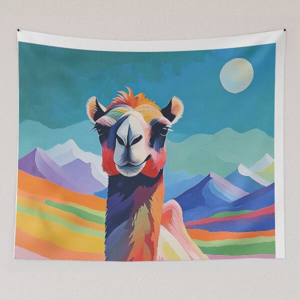 Item preview, Colorful Camel Artwork, Desert Camel Design, cute camel, camel gifts, camel painting, camel drawing designed and sold by RigelArtifacts.