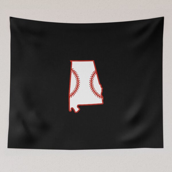Item preview, Alabama State Outline Baseball Stitch designed and sold by US States Merch.