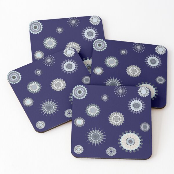 Item preview, Gray Mandalas on Navy Blue  designed and sold by JaygiesDesign.