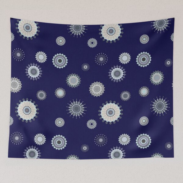 Item preview, Gray Mandalas on Navy Blue  designed and sold by JaygiesDesign.