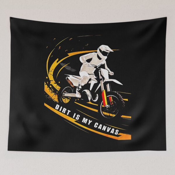 Item preview, Dirt is my Canvas: Orange and Black Lines of Motocross Passion designed and sold by SplashTastic.