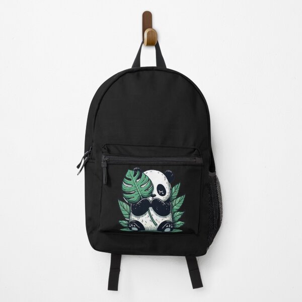 Item preview, Sad Panda, Monstera Deliciosa Leaves, Swiss Cheese Monstera, digital art, airoids sticker designed and sold by Printed Mistakes.