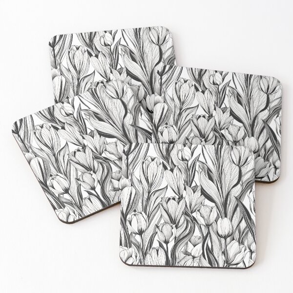 Item preview, Flowers Abstract Pattern Monochrome Black and White Ink Pen designed and sold by ShaViArt.