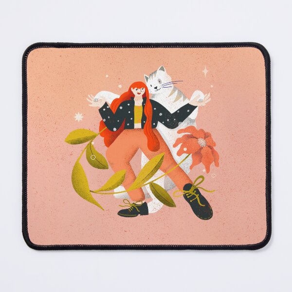 Item preview, Woman dancing with big white cat with flower designed and sold by Karen Strempel.