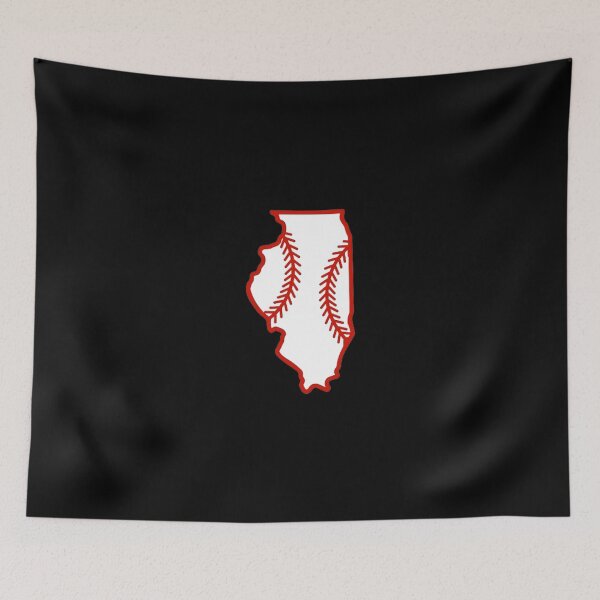 Item preview, Illinois State Outline Baseball Stitch designed and sold by US States Merch.