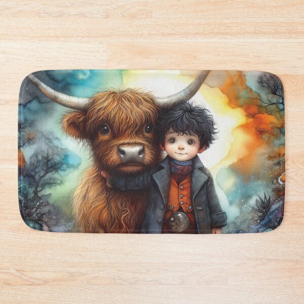 Item preview, Cute Boy and his Highland Cow designed and sold by edgecreative.