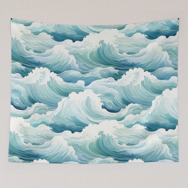 Item preview, Waves,sea,ocean, water,blue background  designed and sold by MariaMarinova.