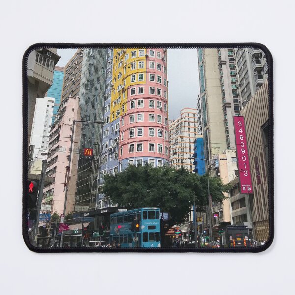 Item preview, A pretty building with a blue tram in Hong Kong  designed and sold by aiko-p.