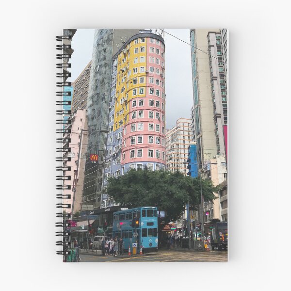 Item preview, A pretty building with a blue tram in Hong Kong  designed and sold by aiko-p.