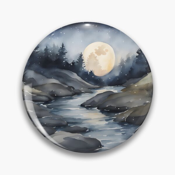 Item preview, Full Moon Chatting With a River designed and sold by CalmnessbyChoice.
