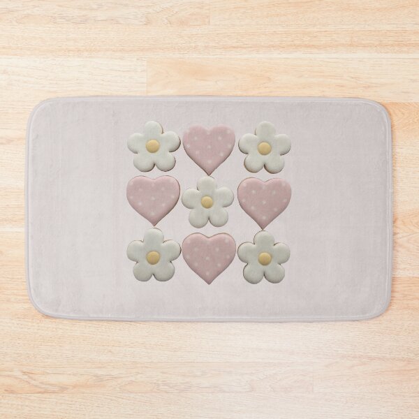 Item preview, Pink dot heart and flower royal icing cookies  designed and sold by aiko-p.