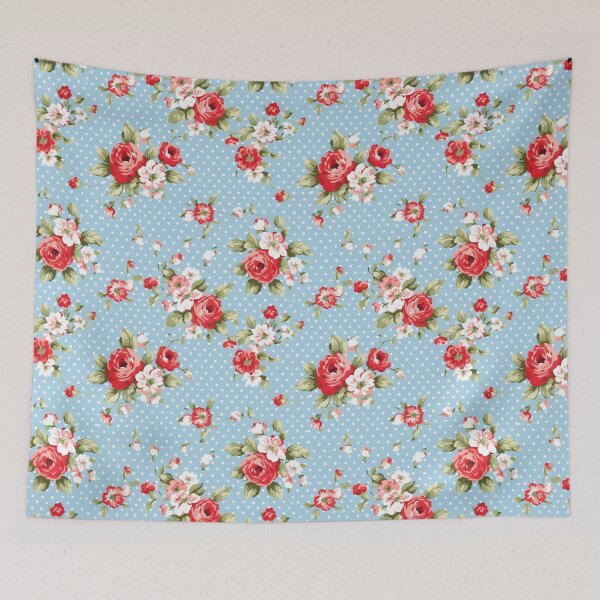 Item preview, Polka dot,Blue,red, white.Vintage flowers,shabby,rustic,roses,summer pattern  designed and sold by MariaMarinova.