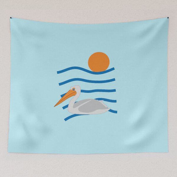 Item preview, Pelican Bird at Ocean Sea at Sunset designed and sold by Anna Lemos.