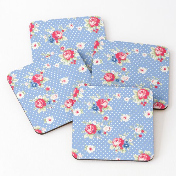 Item preview, Polka dot,Blue,red, white.Vintage flowers,shabby,rustic,roses,summer pattern  designed and sold by MariaMarinova.