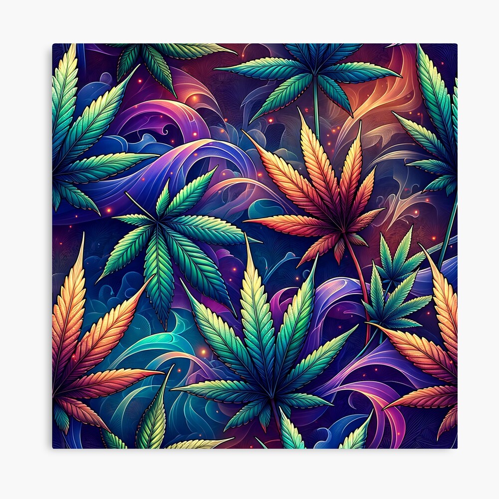 アート・デザイン・音楽 CANNABIS HIGH Cannabis Leaf Dripping Abstract