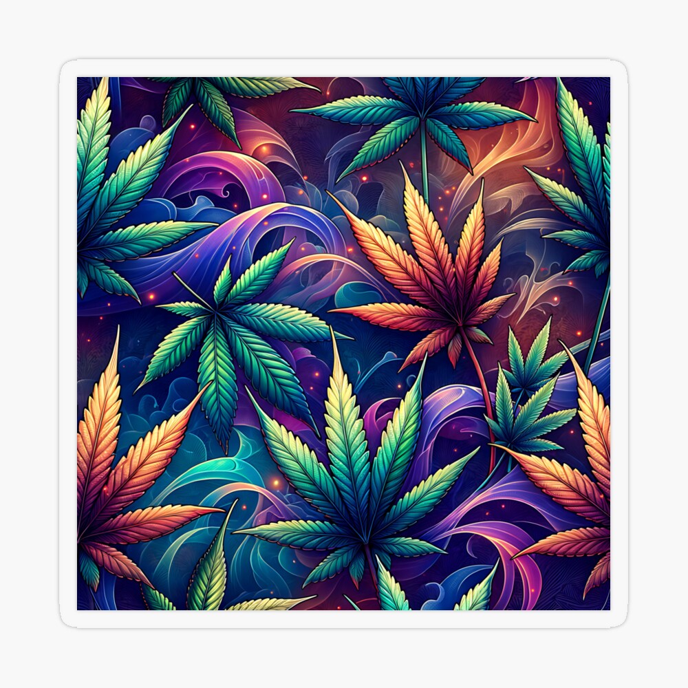Wacky Weed Vibe - Cannabis Marijuana Weed Art - Colorful Stoner