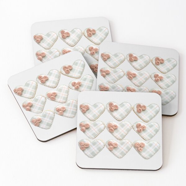 Item preview, Grey tartan check heart royal icing cookies designed and sold by aiko-p.