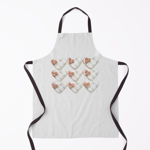 Item preview, Grey tartan check heart royal icing cookies designed and sold by aiko-p.