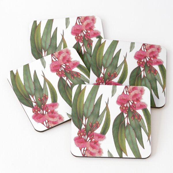 Item preview, Flowering Gum Pink Australian native Eucalyptus Leaves tree branch watercolor  designed and sold by Taylor  ART.