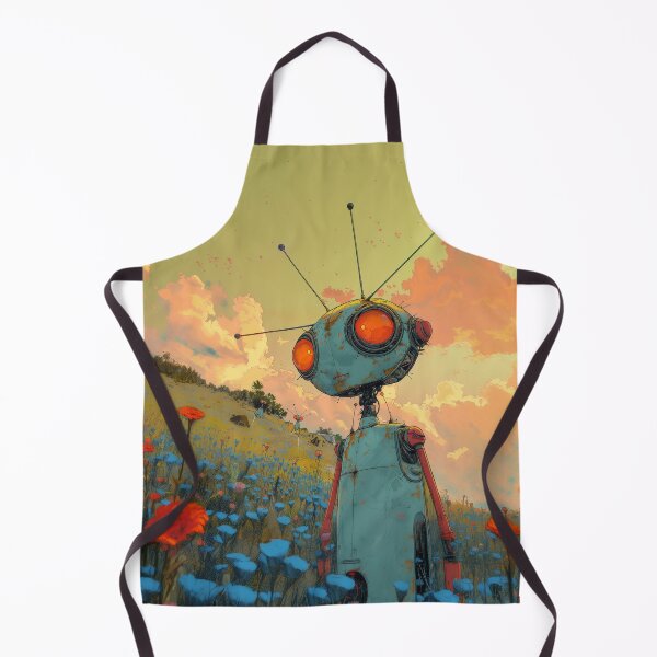Item preview, Little robot in poppy field designed and sold by Rebelka.