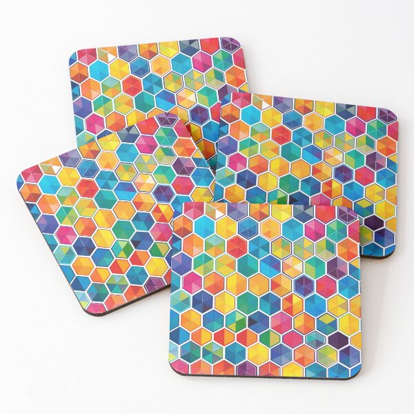 Item preview, Colorful Hexagonal Mosaic Art Pattern designed and sold by palmyst.