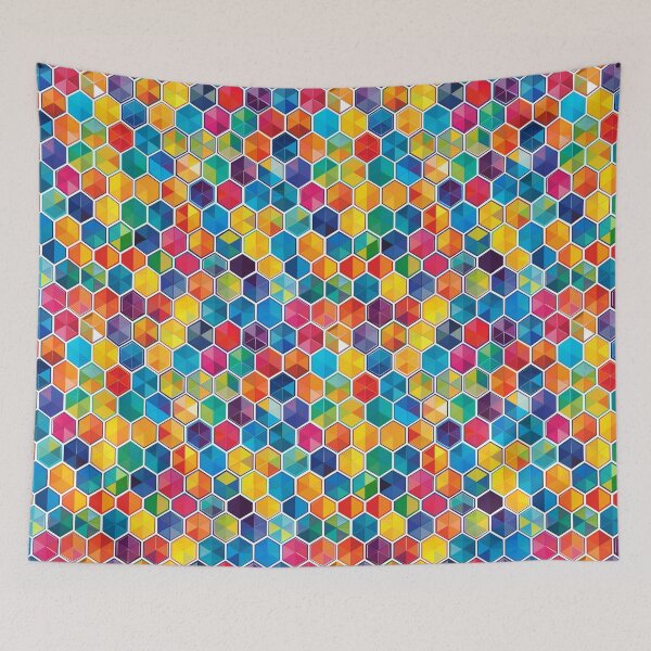 Item preview, Colorful Hexagonal Mosaic Art Pattern designed and sold by palmyst.