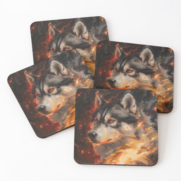 Item preview, Husky in Fire and Flames, Fiery Portrait designed and sold by palmyst.