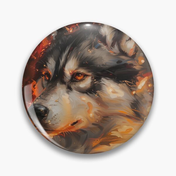 Item preview, Husky in Fire and Flames, Fiery Portrait designed and sold by palmyst.