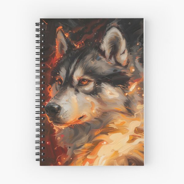Item preview, Husky in Fire and Flames, Fiery Portrait designed and sold by palmyst.