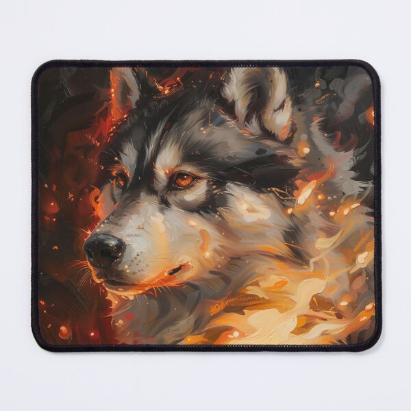 Item preview, Husky in Fire and Flames, Fiery Portrait designed and sold by palmyst.