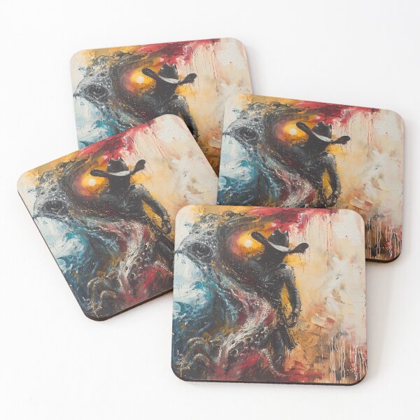 Item preview, Cowboy Fighting Octopus with Epic Background designed and sold by palmyst.