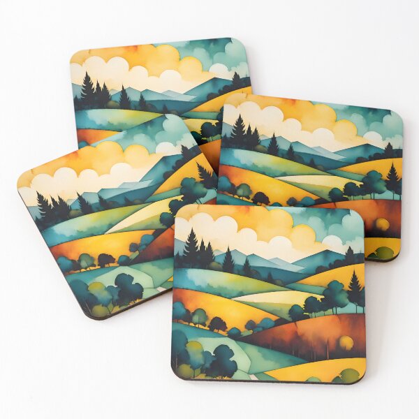 Item preview, Watercolor cubist landscape designed and sold by Emile-Sabord.