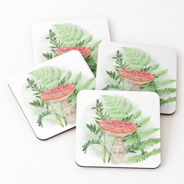 Item preview, Fly Agaric Amanita Muscaria toadstool and Forest Fern designed and sold by WildWoodlandWitch.
