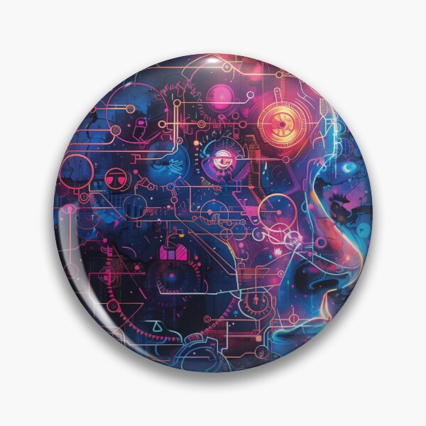 Artikelvorschau, Futuristischer menschlicher Kopf mit technischen Elementen entworfen und verkauft von palmyst.