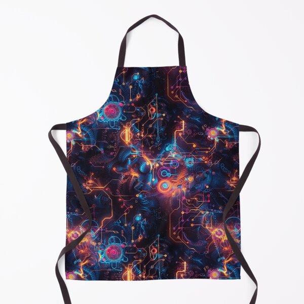 Item preview, Abstract Neon Circuitry on Dark Background designed and sold by palmyst.