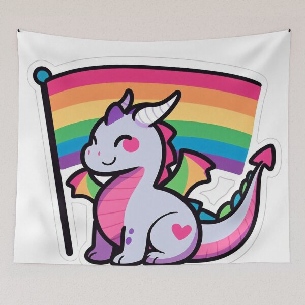 Item preview, Lgbt rainbow dragon  designed and sold by tipitoes.