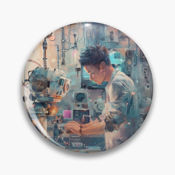 Item preview, Scientist Studying Coral Reef in Futuristic Lab designed and sold by palmyst.