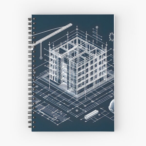 Item preview, Architectural Blueprint Art | Digital Construction Design | Engineering Blueprints | Modern Building Plans designed and sold by PandaTShirtShop.