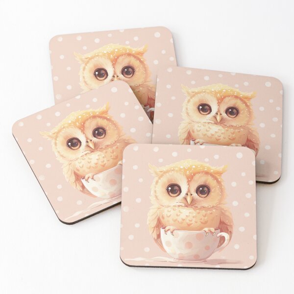 Item preview, Cute Owl in Polka Dot Cup designed and sold by palmyst.