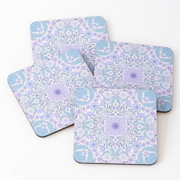 Item preview, Retro garden florals in blue and violet designed and sold by Katerina Mitkova Kirilova.