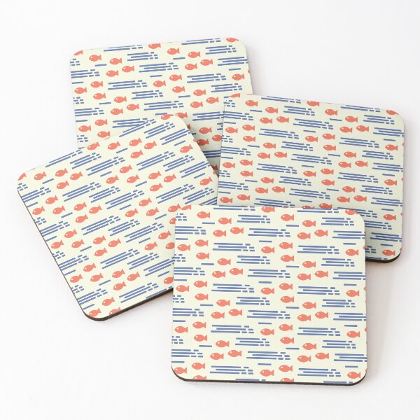 Item preview, Summer retro pattern with fish in the sea designed and sold by Deepness2023.
