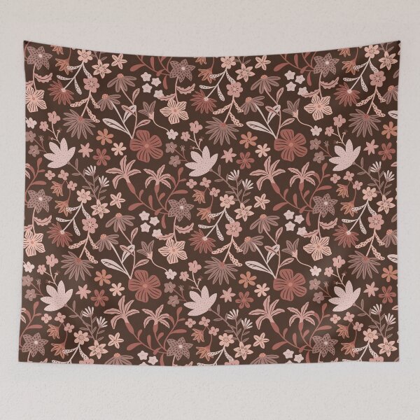 Item preview, Romantic maximalist floral - brown designed and sold by Muxune.