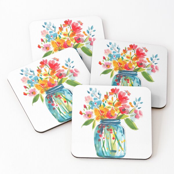 Item preview, Abstract art,Mason jar with flowers designed and sold by xiao xuans.