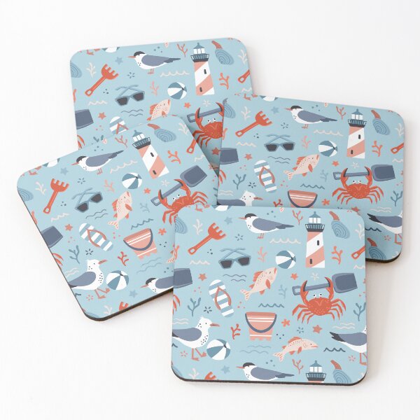 Item preview, Seaside animals playing with beachy things  - blue and red designed and sold by Muxune.