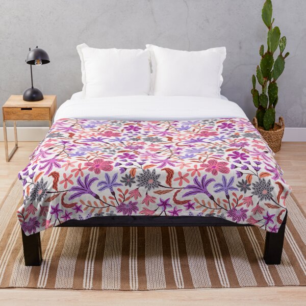 Item preview, Purple and pink bold maximalist flora designed and sold by Muxune.