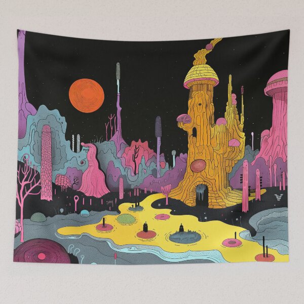 Item preview, Alien Landscape: Surreal Cosmic Journey designed and sold by Mulakart.