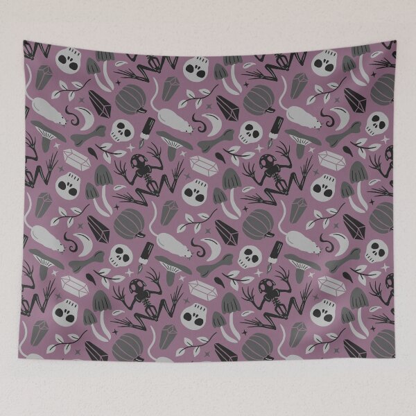Item preview, Gothic witchcraft collection in shades of gray - aubergine background designed and sold by Muxune.