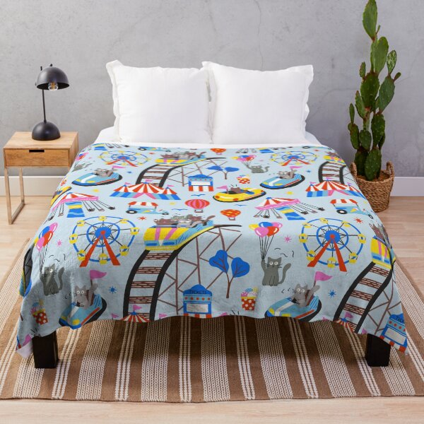Item preview, Cats at the funfair - blue, red, pink and yellow designed and sold by Muxune.