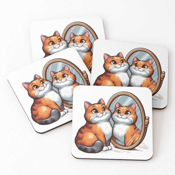 Item preview, kitty admiring herself in the mirror, radiate positivity designed and sold by orthodox-icon.